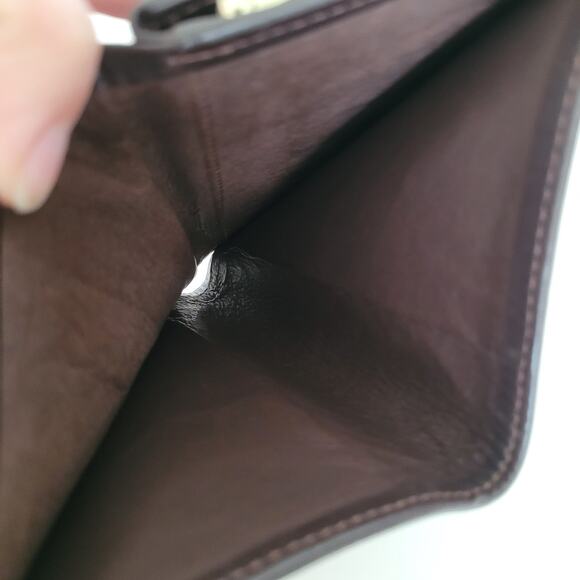 Nina Ricci Giraffe Brown Wallet Compact Kisslock Leather Vintage Italian Trifold - Picture 6 of 12